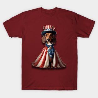 Uncle Sam Dachshund T-Shirt